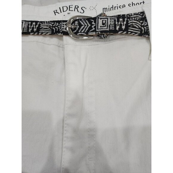 Lee Jean Shorts Mid-rise White 8" Inseam Boho Belt NWT Women's 18 - Picture 7 of 7